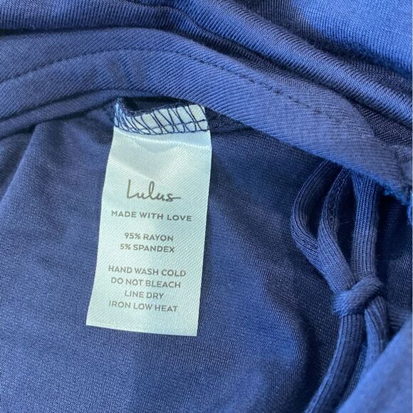 Lulu’s Size Small Garden District Navy Blue Wrap Maxi Dress NWT - Picture 12 of 13